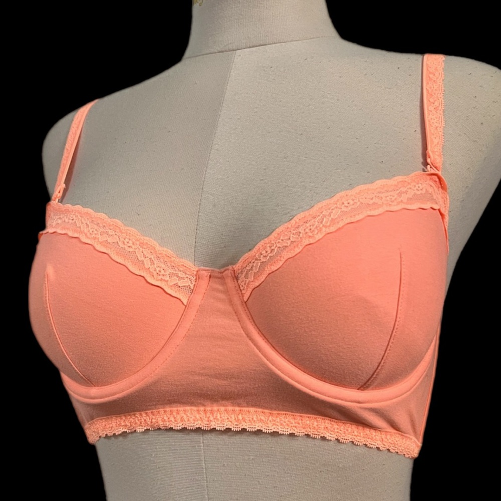 Coral Lace Trim Soft-Cup Bra